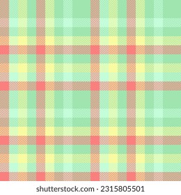 Check texture vector of background fabric seamless with a textile tartan pattern plaid in light and red colors.