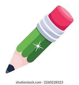 Check this 2d icon design of pencil 