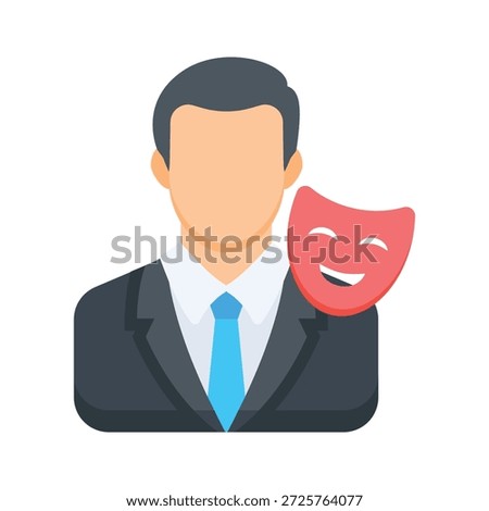 Check this amazing flat icon of hypocritic businessman, ready to use vector