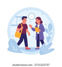 Vea esta increíble ilustración plana de un médico consultando con un paciente