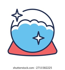 Compruebe este increíble icono de estilo de contorno plano de globo de nieve