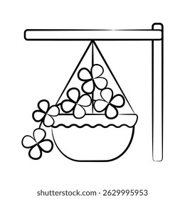 Verificar este incrível ícone desenhado à mão da cesta de flores