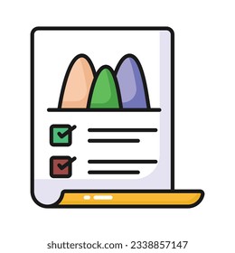 Check this amazing icon of data analytics in trendy style, premium vector of data analysis