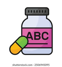 Check this amazing icon of multivitamin pills jar, premium quality vector