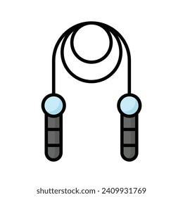 Marque este asombroso icono de saltar la cuerda, la cuerda de fitness, lista para usar el vector