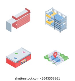 Check this amazing isometric style collection showing travel icons