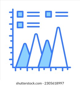 Check this amazing mountain chart vector design in trendy style, editable icon