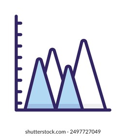 Check this amazing mountain chart vector design in trendy style, editable icon