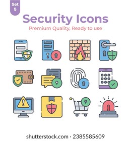 Check this amazing security and protection vectors set in trendy style