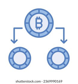 Check this amazing vector of double spending, cryptocurrency collection icon