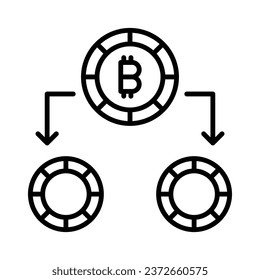 Check this amazing vector of double spending, cryptocurrency collection icon