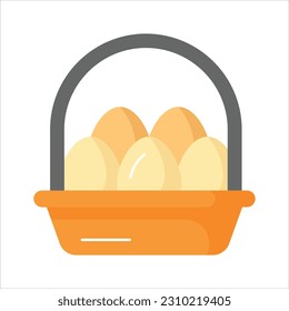 Check this amazing vector of eggs basket in modern style, ready to use icon
