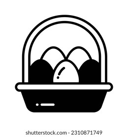 Comprobar este increíble vector de cesta de huevos en estilo moderno, listo para usar icono