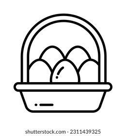 Check this amazing vector of eggs basket in modern style, ready to use icon