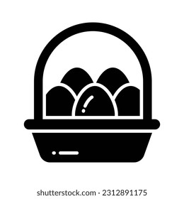 Comprobar este increíble vector de cesta de huevos en estilo moderno, listo para usar icono