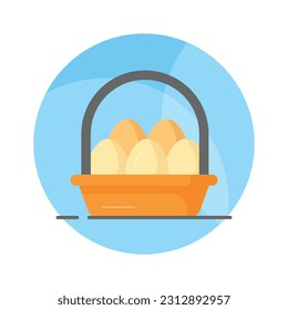 Check this amazing vector of eggs basket in modern style, ready to use icon