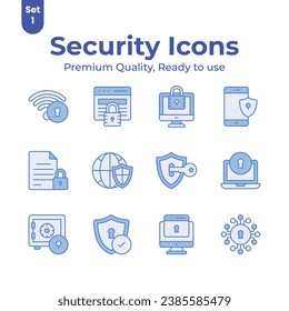 Comprobar este hermoso diseño de iconos de seguridad y protección establecidos al estilo de moda