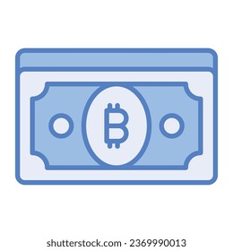 Check this beautiful icon of bitcoin banknote, paper currency, cryptocurrency