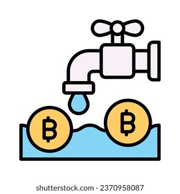 Comprobar este hermoso icono del grifo de bitcoin, diseño de vector modificable, grifo de dinero