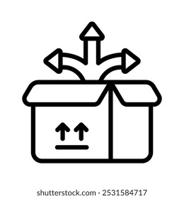 Verifique este lindo ícone de distribuição de encomendas, isolado no fundo branco