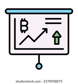 Check this beautiful vector of bitcoin growth chart in trendy style