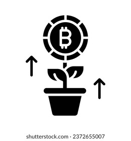 Check this beautiful vector of bitcoin farming in trendy style