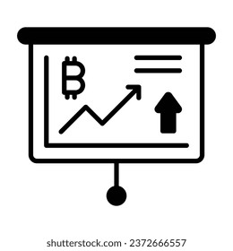 Check this beautiful vector of bitcoin growth chart in trendy style