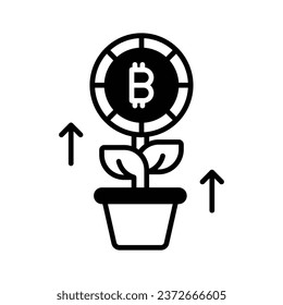 Check this beautiful vector of bitcoin farming in trendy style