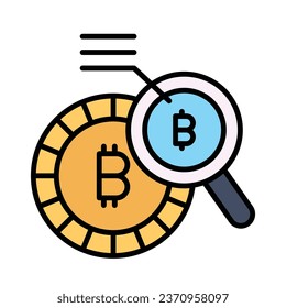 Check this beautiful vector design of bitcoin research in trendy style