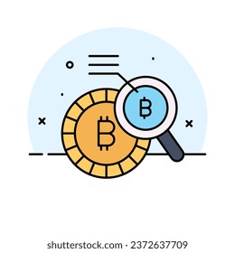 Check this beautiful vector design of bitcoin research in trendy style