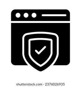 Comprobar este hermoso icono vector de seguridad del sitio web, listo para usar