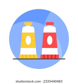 Check this beautiful vector of paint tubes in editable style, ready to use icon