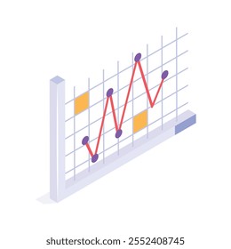 Check this beautifully designed business monitoring isometric icon