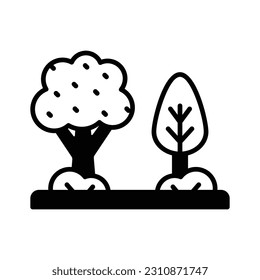 Marque este icono de la escena de primavera con un estilo editable y listo para usar
