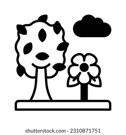 Check this beautifully designed icon of spring scene in editable style, ready to use icon