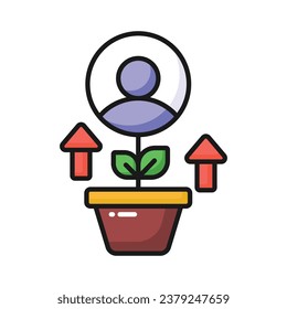 Check this beautifully designed icon of employee growth in trendy style, ready to use vector