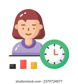 Check this beautifully designed icon of employee performance in trendy style, ready to use vector