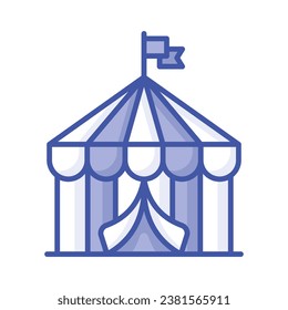 Check this beautifully designed icon of circus tent in trendy style