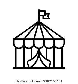 Check this beautifully designed icon of circus tent in trendy style