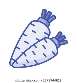 Check this beautifully designed icon of daikon in modern style