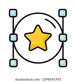 Comprobar este icono de estrella vectorial, muy bien diseñado, en un estilo de moda