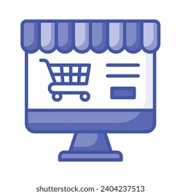 Compruebe este icono de diseño bonito de las compras en línea al estilo moderno