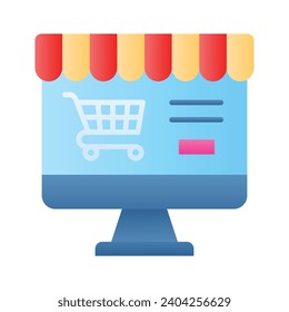 Check this beautifully designed icon of online shopping in trendy style