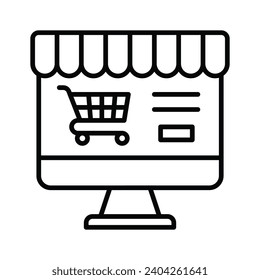 Compruebe este icono de diseño bonito de las compras en línea al estilo moderno