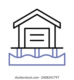 Check this beautifully designed icon of beach house in modern style
