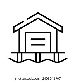 Eche un vistazo a este icono de la casa de playa, de diseño moderno