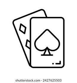 Check this beautifully designed icon of playing cards in trendy style