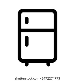 Check this beautifully designed icon of Refrigerator, premium vector of household