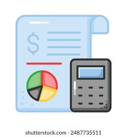 Check this beautifully designed icon of business report, statistics vector in trendy style