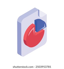 Check this beautifully designed icon of business report, statistics vector in isometric style